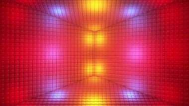 Pulsating Hi-Tech Küpler Odası Sahnesi, Çoklu Renkler, Olaylar, 3D, Döngülenebilir, HD