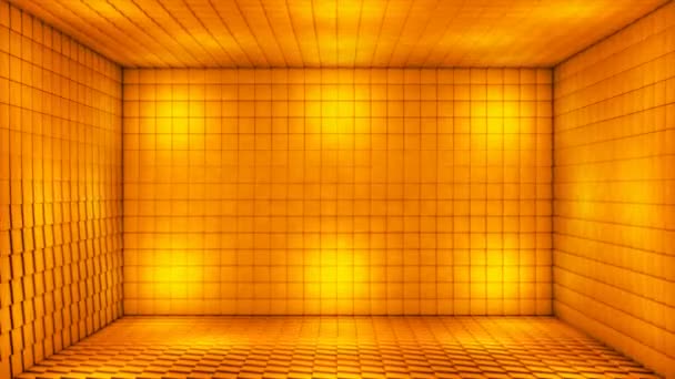 Transmissão Pulsante Tech Cubes Room Stage Ouro Eventos Loopable — Vídeo de Stock