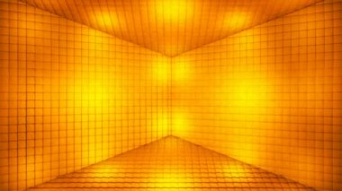 Pulsating Hi-Tech Küp Odası Sahnesi, Altın, Etkinlikler, 3D, Döngülenebilir, 4K
