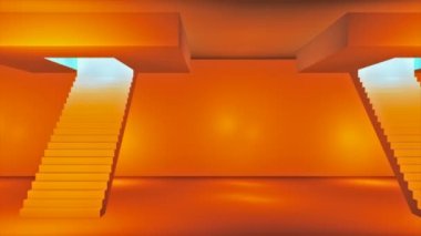 Yayın Geçidi Hi-Tech Merdivenleri Sokak, Orange, Transport, 3D, 4K
