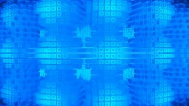 Yayın Yüksek Teknoloji Küpleri Izgara Matrix, Blue, Technology, 3D, Döndürülebilir, 4K