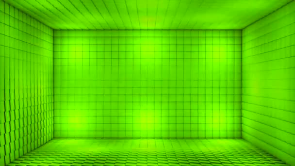 Broadcast Pulsating Tech Cubes Room Stage Verde Eventos Loopable Gran — Vídeo de stock