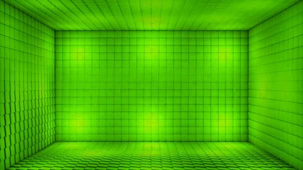 Пульсирующий Tech Cubes Room Stage Зеленый Озил Loopable — стоковое видео