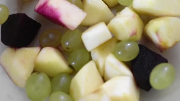 Placă Mâncare Asiatică Fructe Legume Servire Salată — Videoclip de stoc