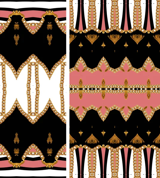 Baroque geometric pattern pink background — Stock Photo, Image