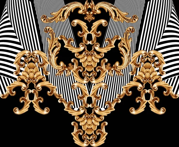 黄金のバロック様式の装飾幾何学的パターン ストック画像