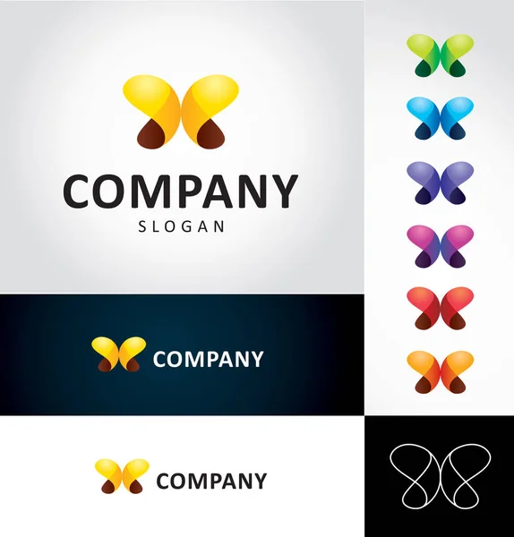 Diseño Del Logotipo Del Vector Mariposa Para Negocio — Archivo Imágenes Vectoriales