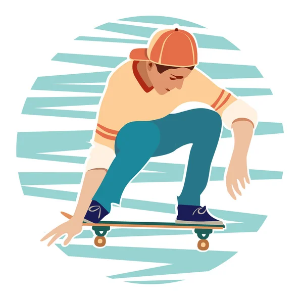 Ilustración Vectorial Realista Del Patinador — Vector de stock