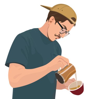 Barista gerçekçi vektör çizim