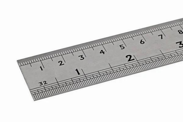 Steel Rule Plan View Steel Ruler Showing Metric Imperial Measurements — Stock Photo, Image