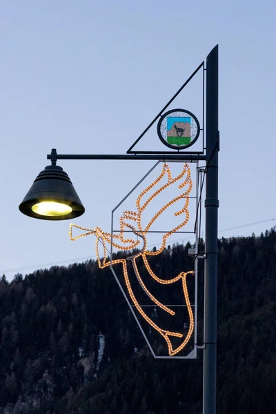 Straat Lamp Ingericht Door Angel Canazei Italië Europa — Stockfoto