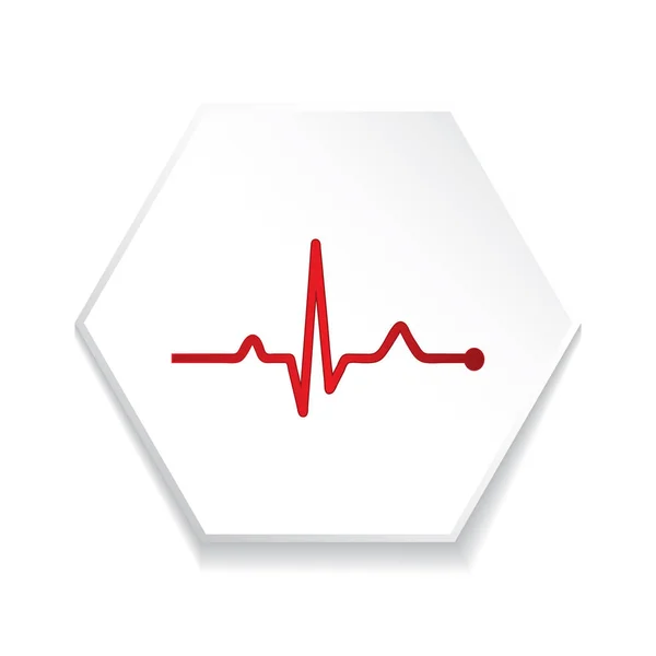 Herzschlag Herzschlagpuls Flaches Symbol Für Medizinische Apps Und Webseiten — Stockvektor