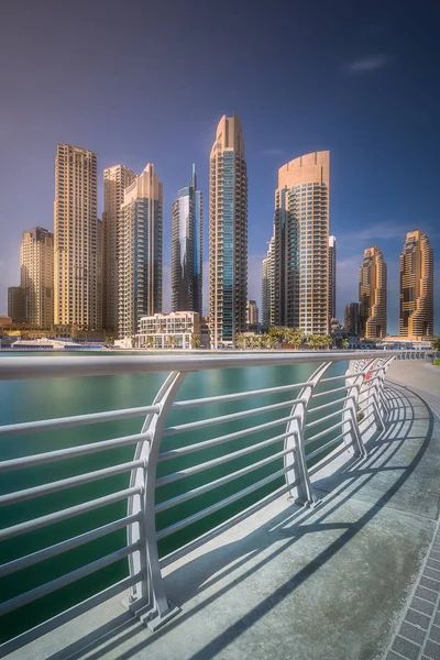 Day view of Dubai Marina bay with bridge, UAE — Stock Photo, Image