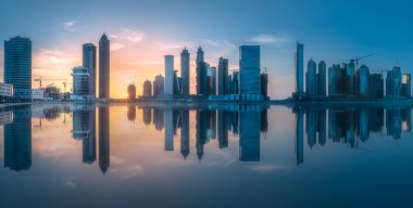 Dubai İş Sahası Panoramik Manzarası, BAE