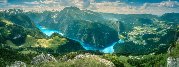 Konigsee Gölü Berchtesgaden Milli Parkı'nda — Stok fotoğraf