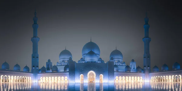 Sheikh Zayed Grand Mosque at night Abu-Dhabi, UAE — Stock Photo, Image