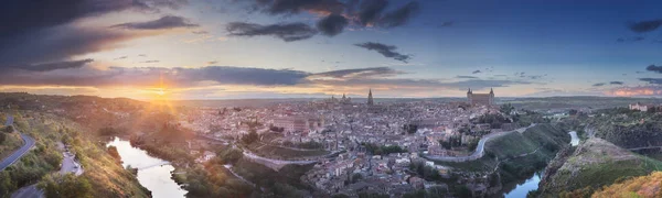 Panorama Toledo i Tagus River, Hiszpania — Zdjęcie stockowe