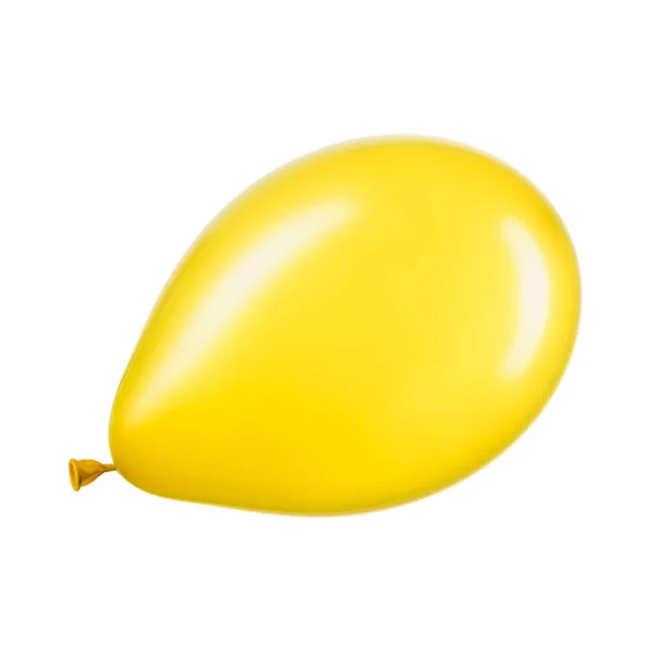 Jeden žlutý balónek na helium, prvek dekorace — Stock fotografie