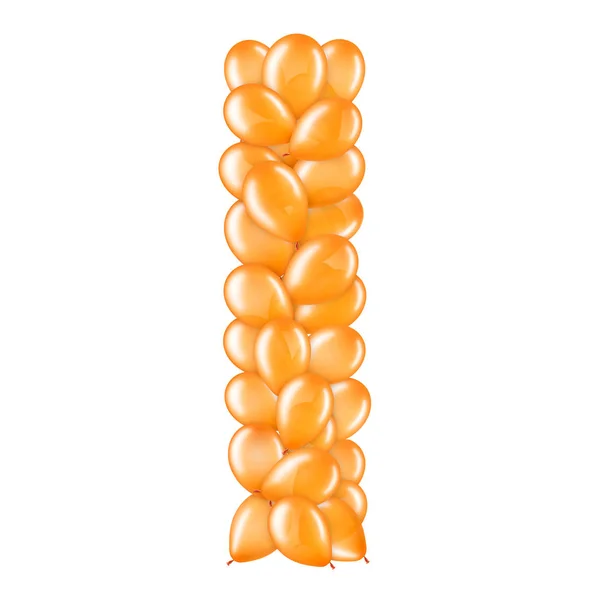 Helyum balonları İngiliz alfabesinin bir parçası turuncu harf I. — Stok fotoğraf