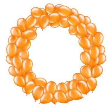 Helyum balonları İngiliz alfabesinin bir parçası turuncu harf O.