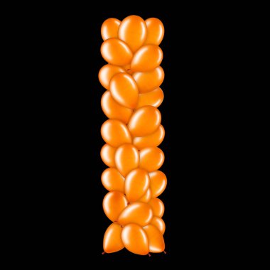 Helyum balonları İngiliz alfabesinin bir parçası turuncu harf I.