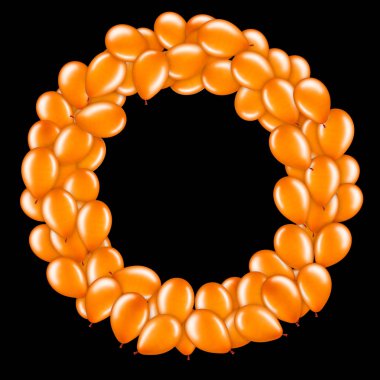 Helyum balonları İngiliz alfabesinin bir parçası turuncu harf O.