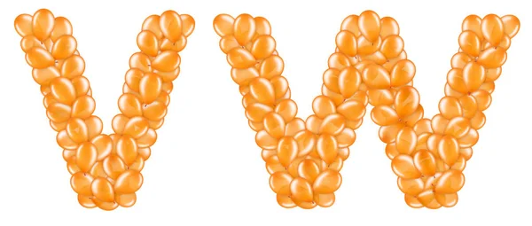 İngiliz alfabesinin helyum balonlarından turuncu harflerin seti. — Stok fotoğraf