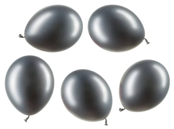 Set aus Chrom-Silber-Helium-Luftballons, Element der Dekoration — Stockfoto