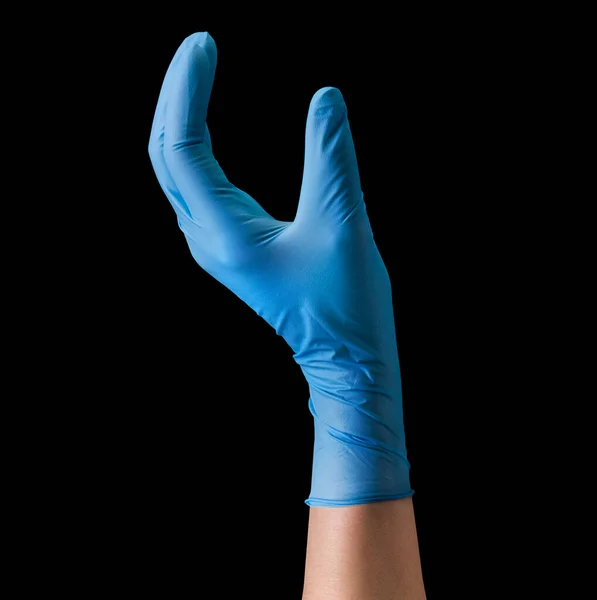 Doctor Hand Sterile Medical Gloves Holding Something Two Fingers Isolated — Stock Photo, Image