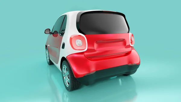 Πίσω όψη του eco red concept car σε μπλε φόντο — Φωτογραφία Αρχείου