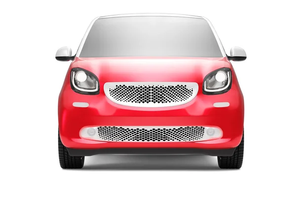 Vista frontal do carro conceito eco vermelho no fundo branco — Fotografia de Stock