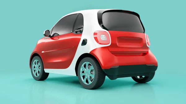 Bakåt Bild Eco Röd Koncept Bil Blå Bakgrund Illustration Och — Stockfoto