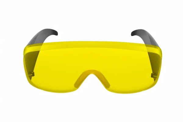 Óculos de proteção de plástico isolados em branco com caminho de recorte. — Fotografia de Stock