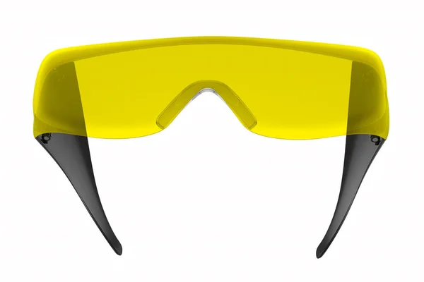 Lunettes Protection Plastique Isolées Sur Blanc Avec Chemin Coupe Rendu — Photo