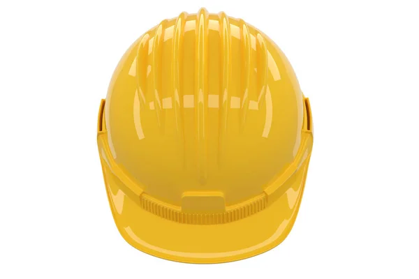 노란색 안전모나 모자를 흰색에 분리하여 만든다 렌더링 헤드기어의 — 스톡 사진