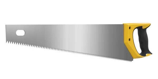 Hand Saw Hardened Teeth Isolated White Clipping Path Render Illustration — Stock Photo, Image