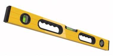 Building spirit level tool isolated on white with clipping path. 3d render and illustration of tool for repair and building clipart