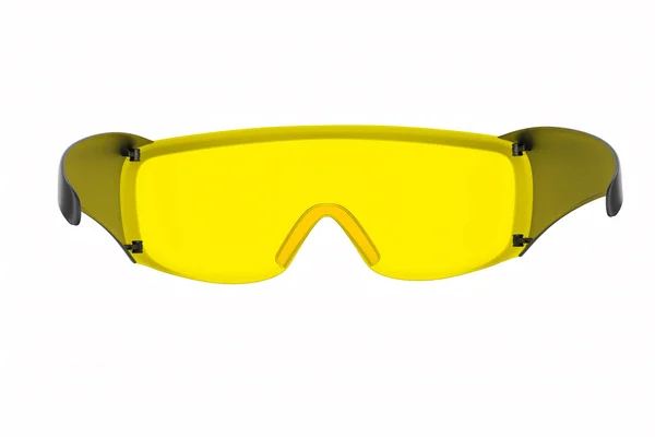 Lunettes Protection Plastique Isolées Sur Blanc Avec Chemin Coupe Rendu — Photo