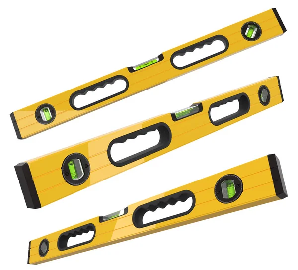 Set of building spirit level tools isolated on white with clipping path. — Stock Image Set of building spirit level tools isolated on white with clipping path. Stock Photo