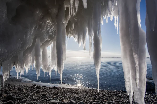 Чудова Картина Шматочків Льоду Бурульок — стокове фото