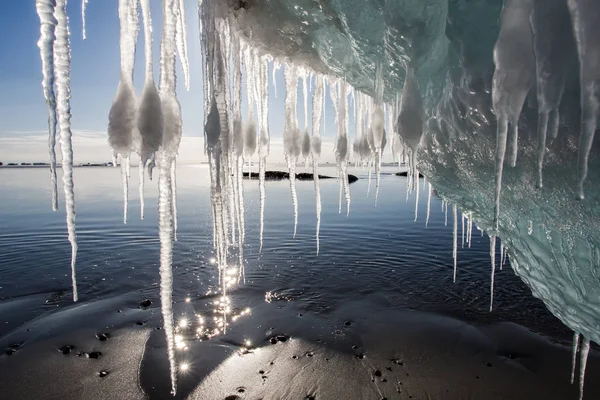 Splendida Immagine Pezzi Ghiaccio Ghiaccioli — Foto Stock