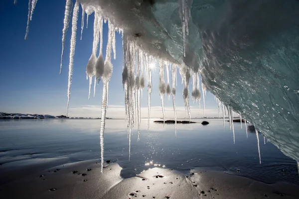 Splendida Immagine Pezzi Ghiaccio Ghiaccioli — Foto Stock