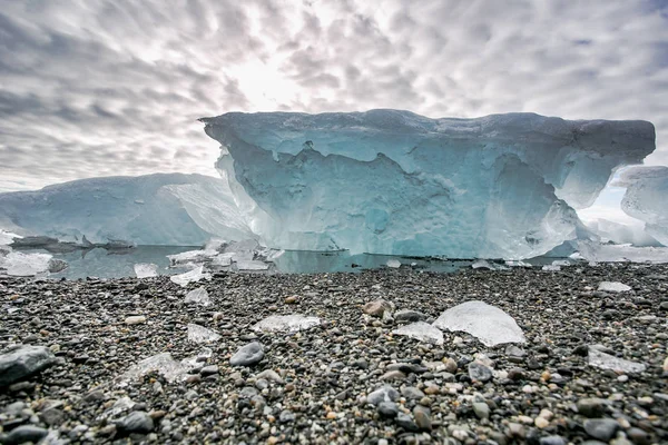 View Water Cold Shore Big Ice Blocks — Stock Photo, Image