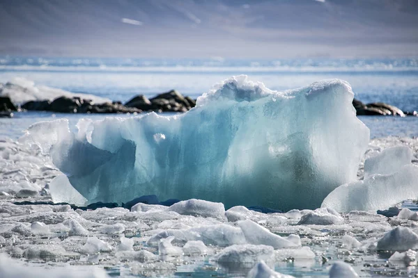 View Water Cold Shore Big Ice Blocks — Stock Photo, Image