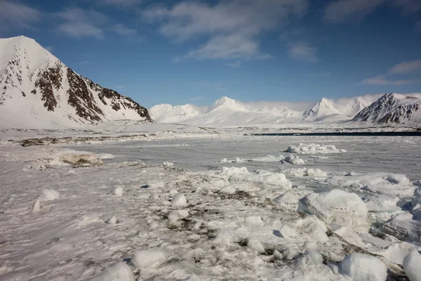 Oändligt Snöigt Arktiskt Landskap — Stockfoto