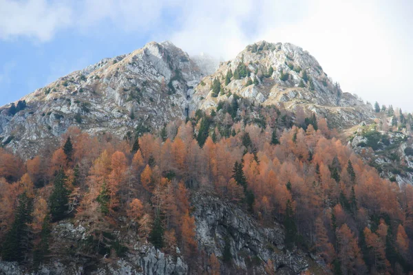 Lemez Mountain Autumn Julian Alps Alpe Adria Trail Slovenia Central — Stock Photo, Image