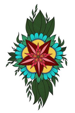 mahandi tarzında büyük çiçek rengi