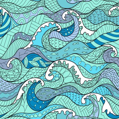 Çoklu renkli kabile vektörü kusursuz desen. Aztek tarzı, soyut geometrik sanat baskısı. Etnik hipster geçmişi. karalama el çizimi