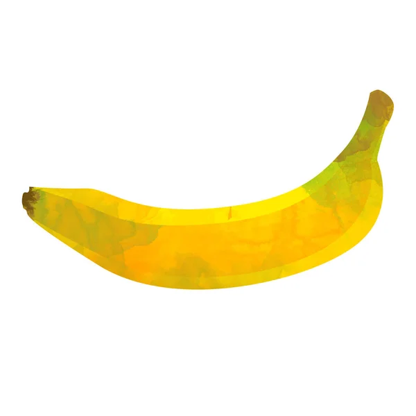 Fruta Tropical Amarelo Banana Ilustração Fundo Branco Isolatad — Fotografia de Stock