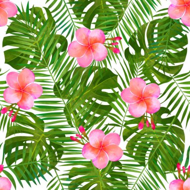 Tropikal arka plan. Moda yaz desen.